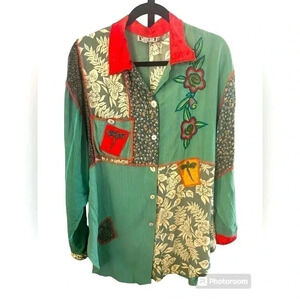 Vintage “Faith” Long Sleeve Button Up S